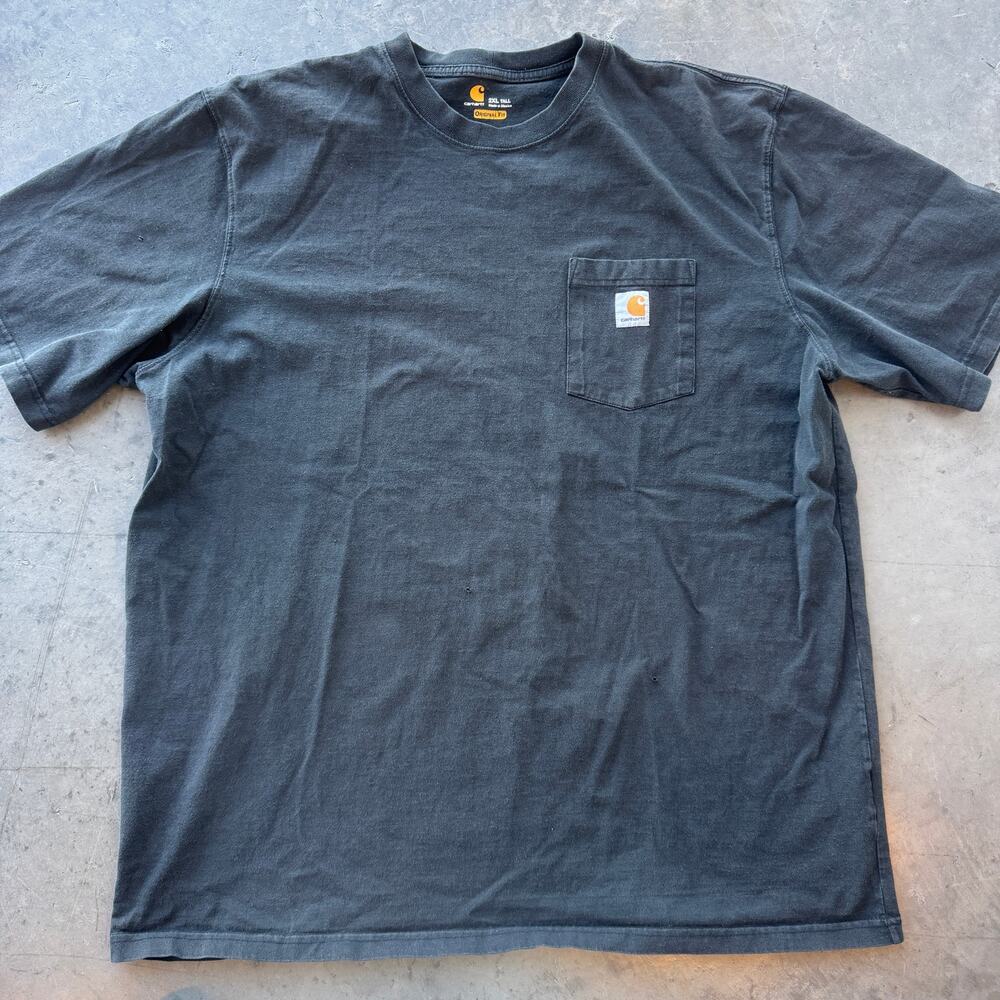 Vintage Y2K Carhartt Black Short Sleeve Pocket Men Tee 2XL Tall